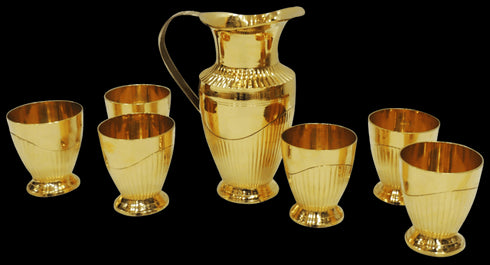 Brass Jug And 6 Glass Set 3.68 Kg